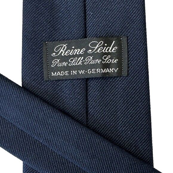 Reine Seide Italy Men's Dark Blue With Sailing Ship 100% Silk Tie Nautical 2.75” - Picture 1 of 8